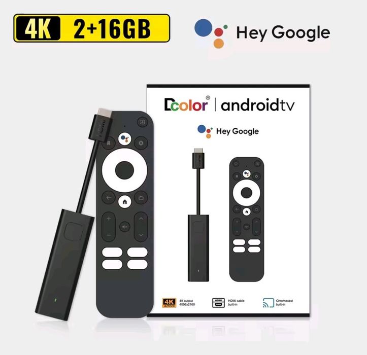 Кращий! ТВ стік DCOLOR GD1 4k Сертифікований Netflix Android TV 14