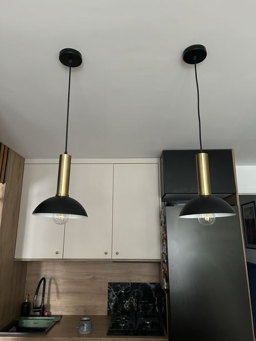 Lampy metalowe czarno-zlote loft