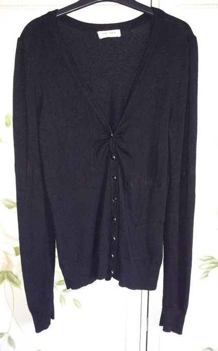 Sweter kardigan Orsay M 38 czarny L 40 guziki zapinany dekolt V serek
