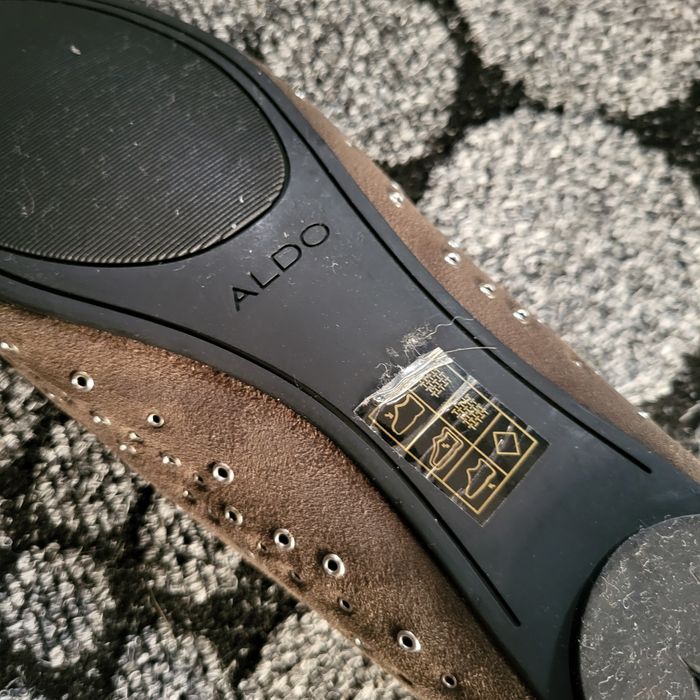 Baleriny Aldo 38.5cm wkladka nubuk zamsz kolor khaki