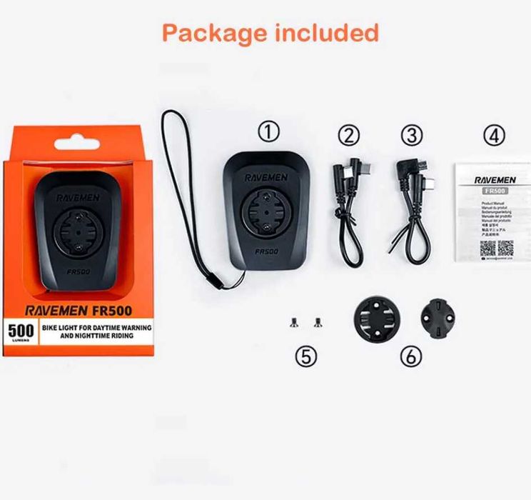 Велосипедный фонарь RAVEMEN FR1000, RAVEMEN FR500 креплением GPSGarmin