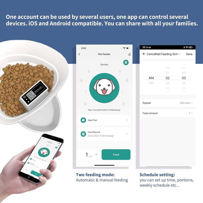 Automatyczny podajnik dla kotów z timerem, 4 l karma dla kotów i psów