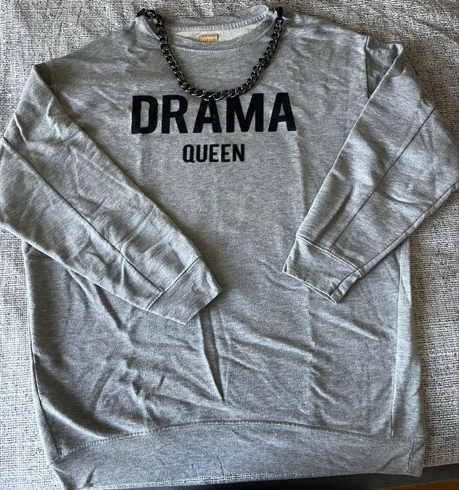 Zara szara bluza DRAMA z lancuchem M/L