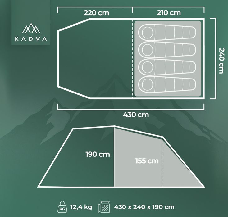 Namiot Kadva 4.4 AirCamp jak nowy