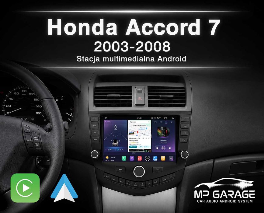 Honda Accord 7 Nawigacja Android_14 CarPlay/AndroidAuto 4G LTE Qled Montaż Gwarancja