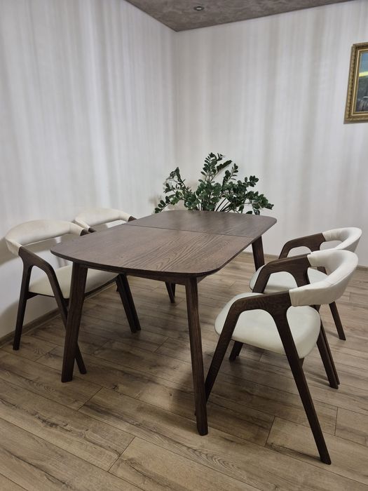 Stół dębowy (lite drewno) - rozkładany, styl nowoczesny, loft