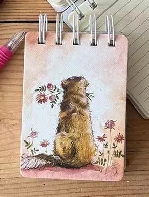 Kołonotes A7 SSN38 Golden retriever z kwiatami. Nowy Produkt