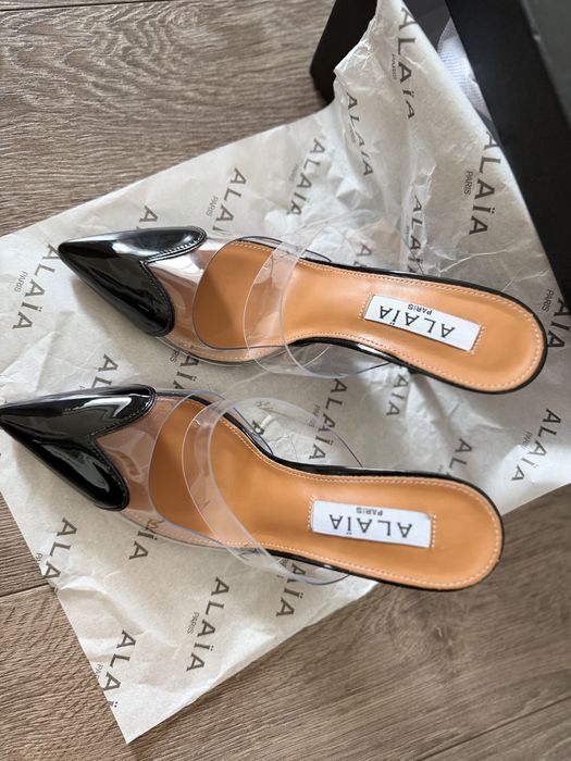 Alaia алая чорні туфлі босоніжки 37 38 розмір