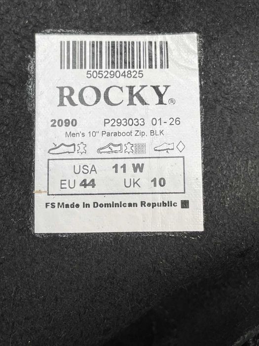 Чоловічі військові чоботи Rocky Jump розмір 44, чорні, шкіряні, водонепроникні, нековзні, 10 дюймів