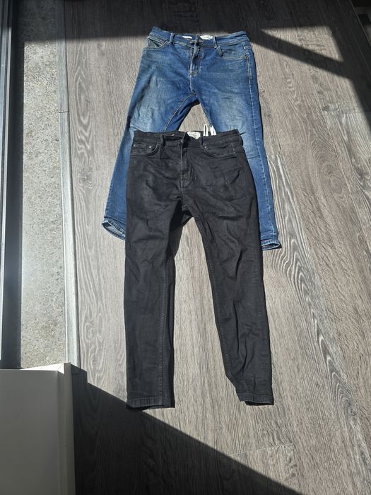 Calças ganga pull & bear 38 ganga azul 40 ganga preto