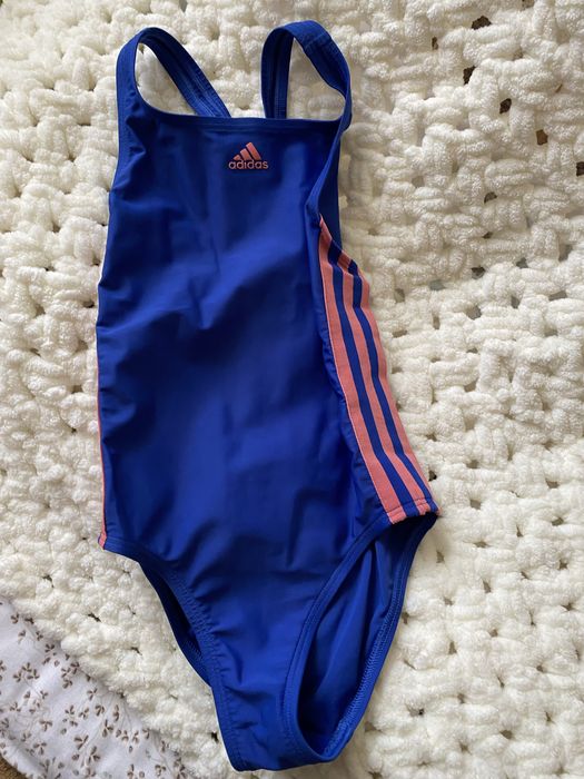 + ПОДАРУНОК Суцільний купальник adidas для дівчинки 128 7-8років шапка для плавання