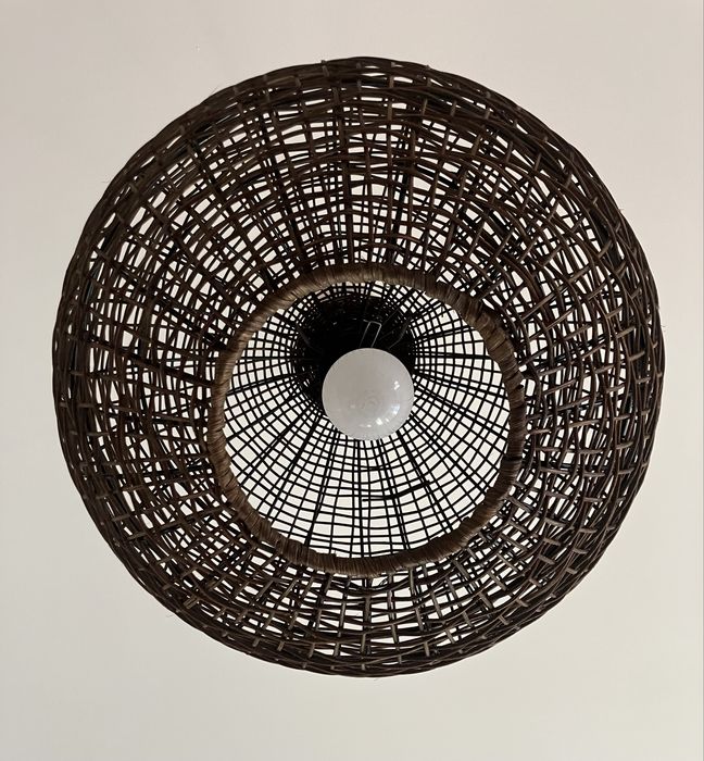 Candeeiro de teto (bola 40 cm em vime natural)