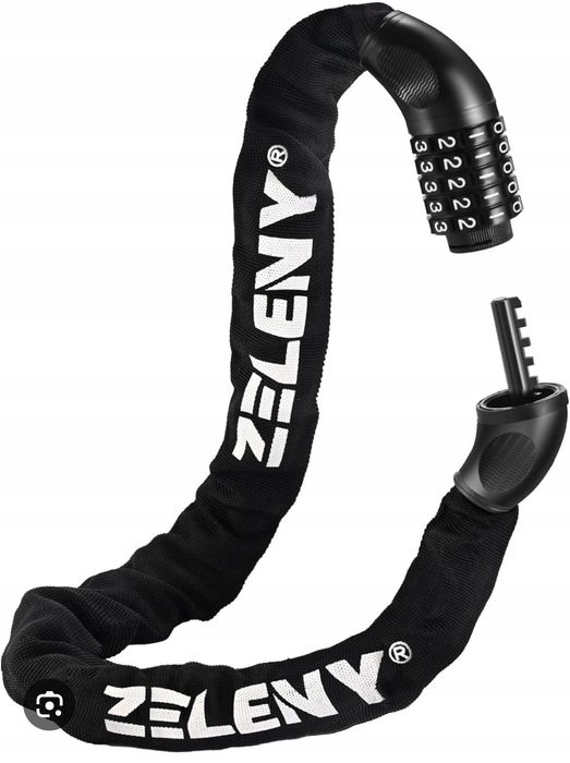 ZAPIĘCIE ROWEROWE ŁAŃCUCH 90 cm na kod 5-cyfrowy | wzmocnienie szyfrow