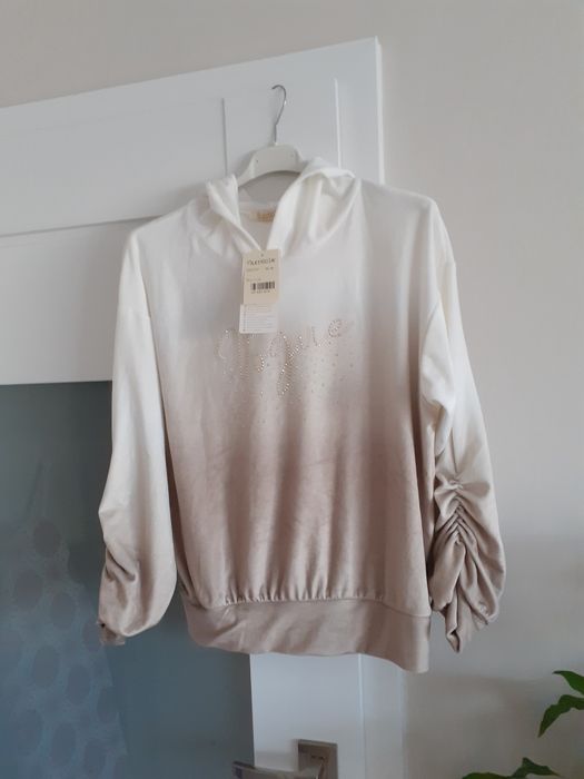 Bluza dresowa welurowa z kapturem letticia nowa rozm s/m