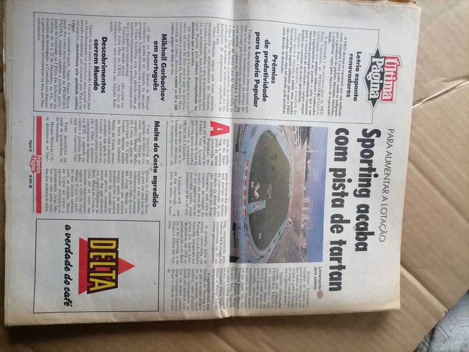 Jornal Primeira Página Nº1 Ano 1988 Rosa Mota / Rita Seabra PCP