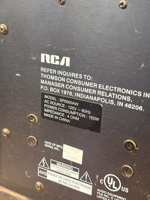 RCA SP0500AW subwoofer aktywny