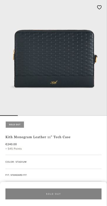 Kith Monogram Leather 11" Tech Case