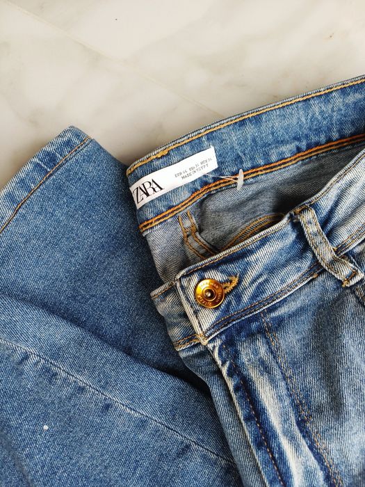 Zara spodnie męskie dżinsy jeansy niebieskie rurki 44