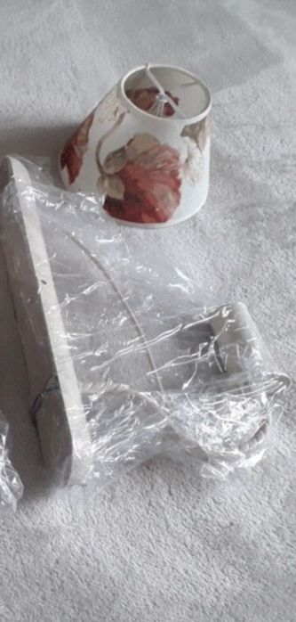 Lampy, kinkiety z abażurem stan bardzo dobry. Cena za 2 sztuki