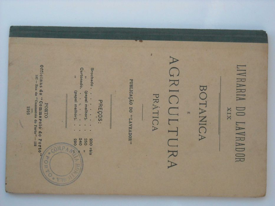Botanica e Agricultura Prática, Publicação do Lavrador, 1916