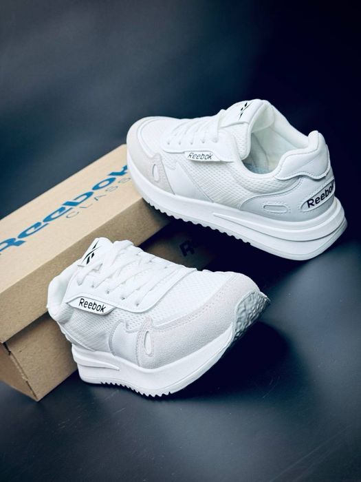 Шкіряні жіночі кросівки Reebok•кросовки рібок•веснянке жіноче взуття