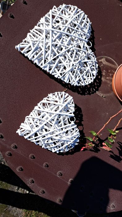 Wiklinowe serce białe 35cm