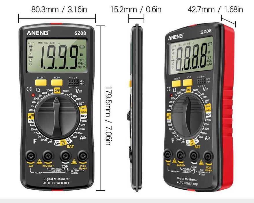 ANENG SZ08 і SZ08 PRO Гарантія Мультиметр тестер