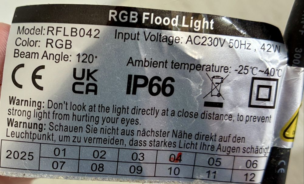 Naświetlacz LED RGB 42W IP66 pilot zdalny sterowanie CLY