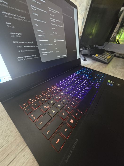 Ноутбук ігровий HP Omen 16" intel Core i7, 32gb ddr5, 2Tb ssd, rtx4060