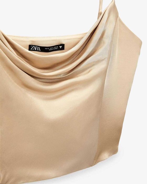 Корсетний сатиновий топ Zara L-XL