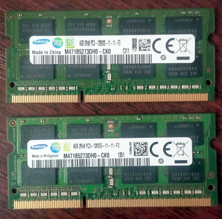 Оперативная память для ноутбука SODIMM DDR3 4Гб 1600 MHz 1.5V