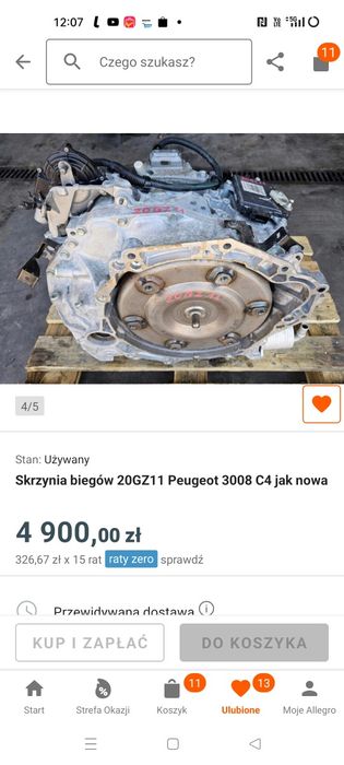 Automatyczna skrzynia biegów 20GZ11 Citroen C4 Picasso 2