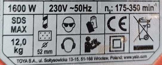 YATO Młot Udarowy Obrotowy SDS-MAX. YT-82135