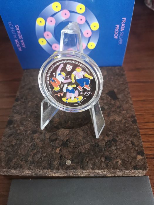 Conjunto 2 moedas comemorativas Prata-Proof "Conhecimento" "Patinagem"