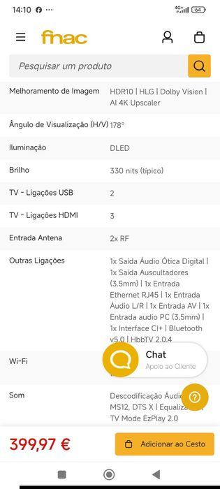Tv Hisense 58 polegadas