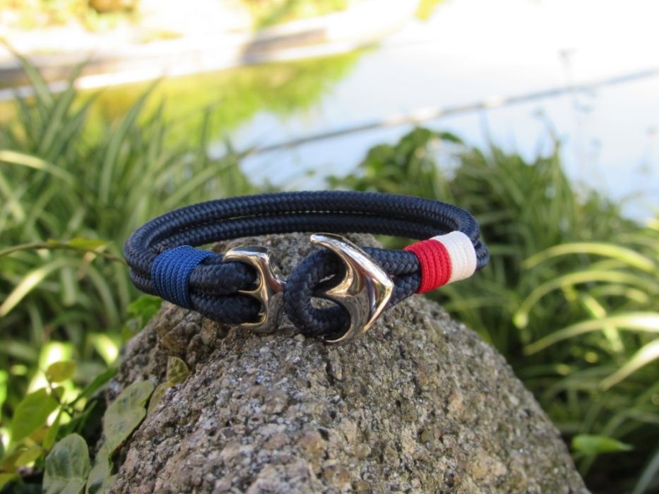 Pulseira Masculina com Âncora em Aço Inoxidável 316l