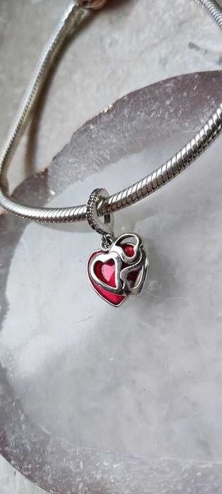 charms zawieszka srebro 925 serca