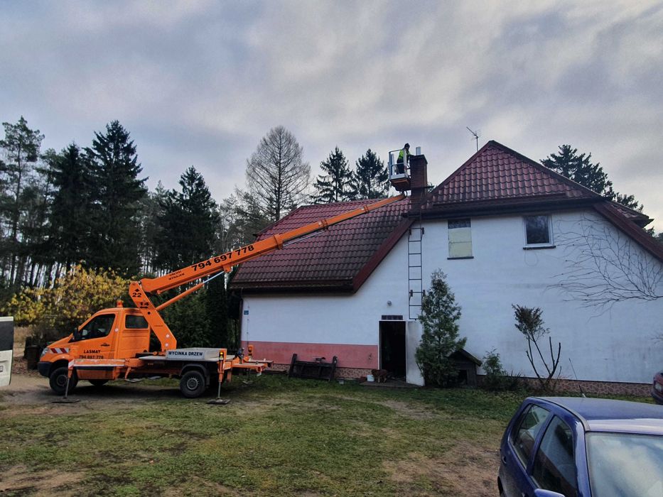 WYCINKA DRZEW frezowanie pni podnośnik koszowy 22m zwyżka rębak