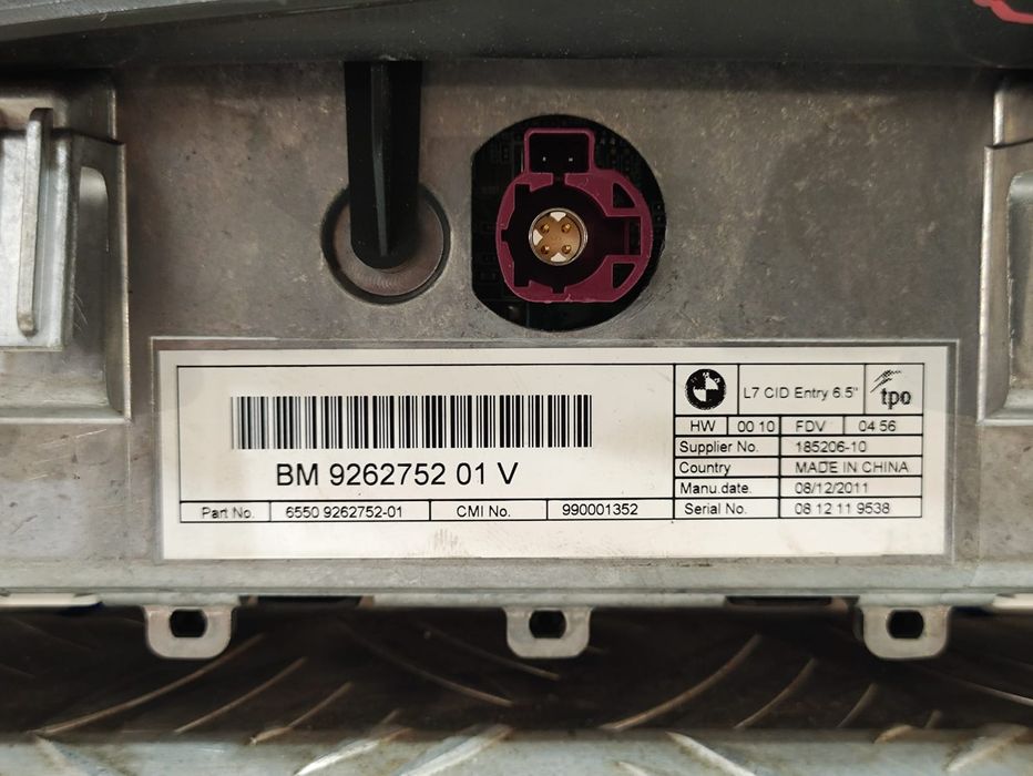 Display Ecra Comando Radio iDrive CID BMW 9262752 2011 - 2020