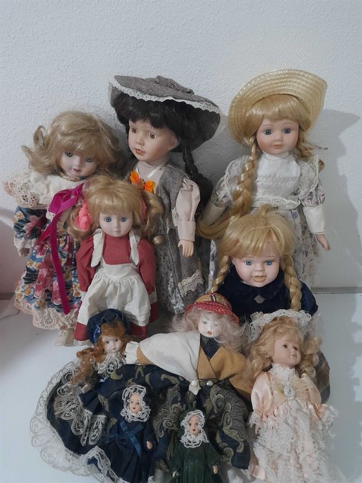 10 Bonecas de Porcelana antigas.