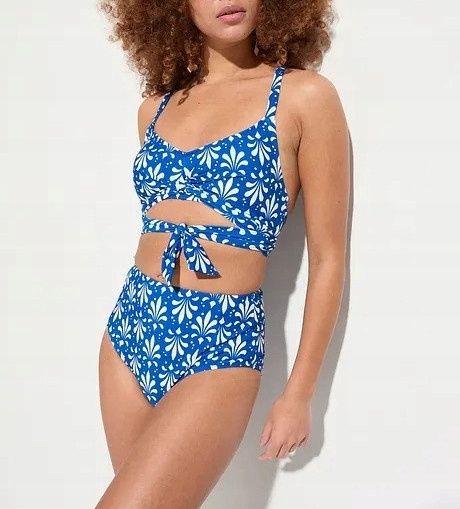 B.P.C bikini niebieskie we wzory wiązane ^42