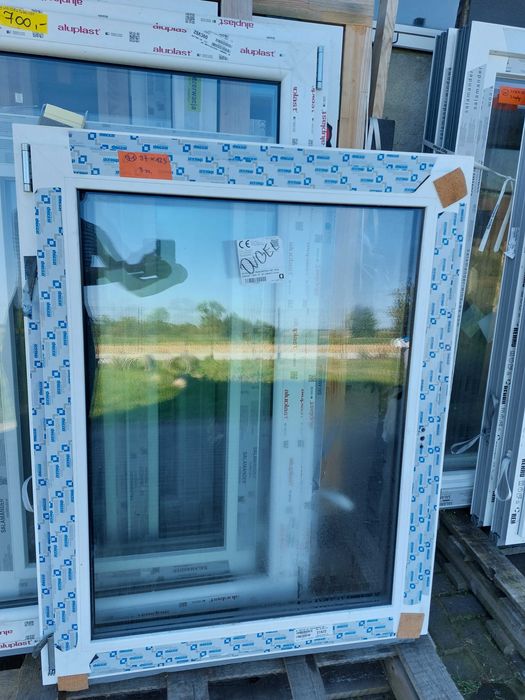Nowe okno białe/antracyt 97x123 cm 3 szyby OUTLET