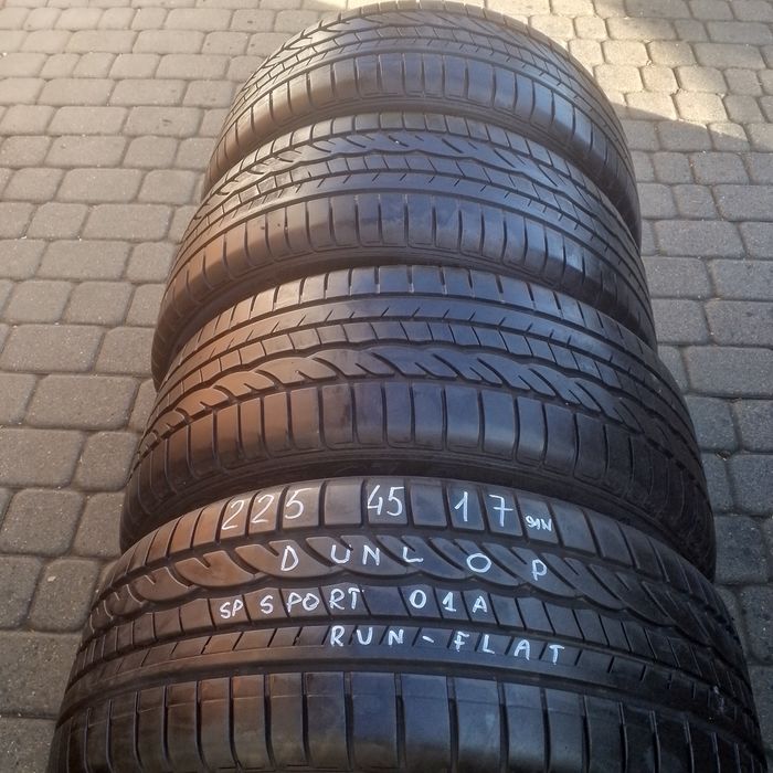 Opony jak nowe 4 szt.225/45/17 Dunlop SP Sport  01 rund - flat