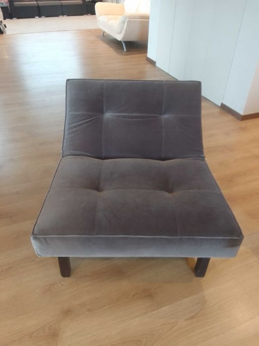 Cadeirão Cinzento Veludo Design Moderno Marca Innovation Living