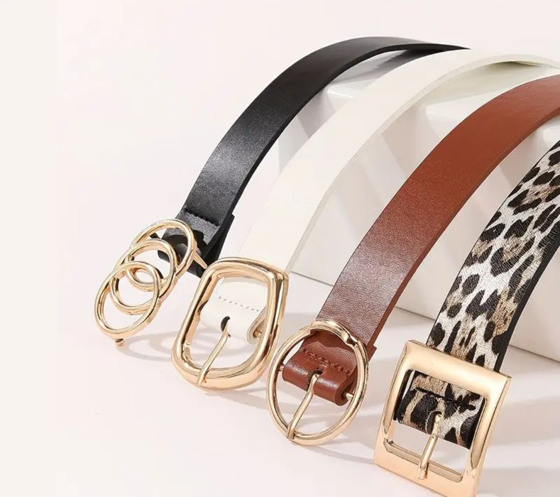 Pasek skórzany z klamrą 120cm