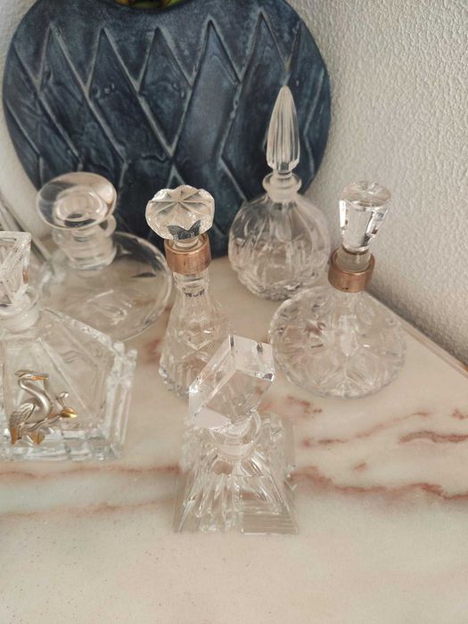Conjunto 10 frascos perfume em cristal