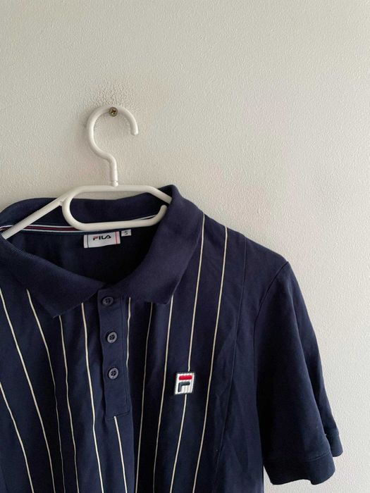 Fila koszulka t-shirt polo granatowy w paski S