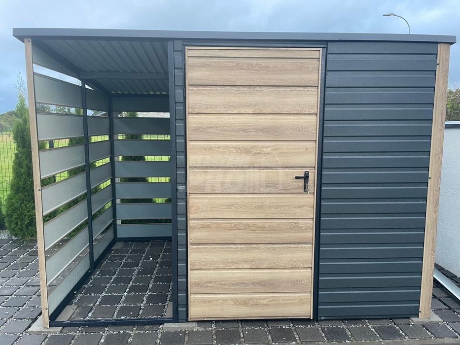 Schowek - domek ogrodowy 2x2m - wiata 1m  okno - winchester  GP690