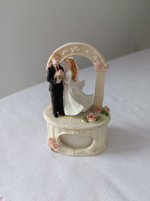 Pudełko na obrączki, ceramika, vintage, młoda para