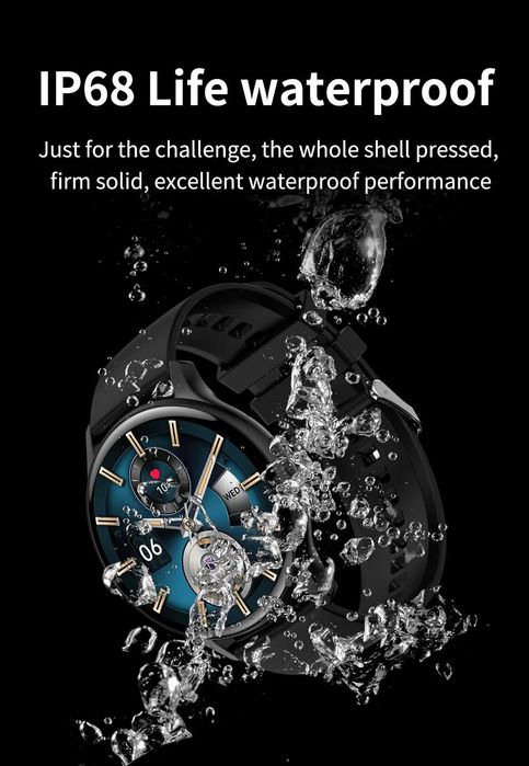 Smartwatch zegarek Amoled czarny Senbono Menu PL Rozmowy Bluetooth